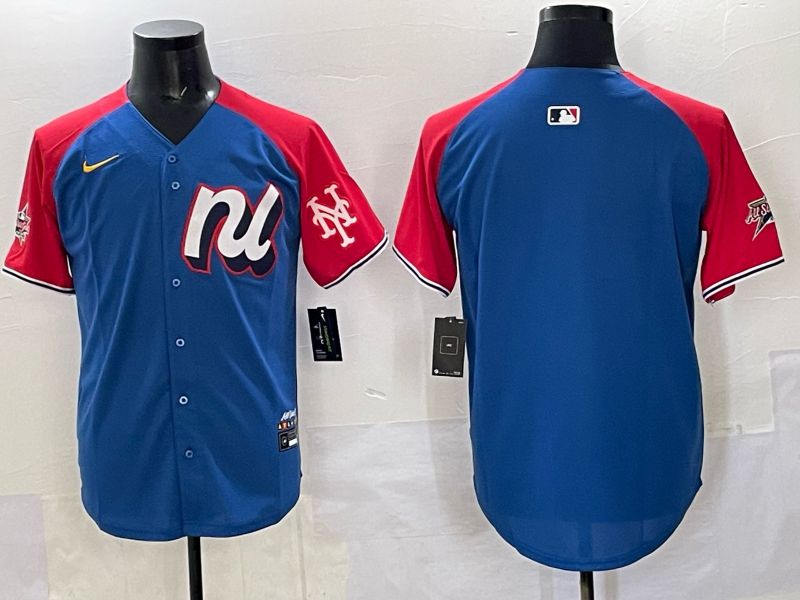 Men New York Mets Blank Blue red All star 2025 Nike MLB Jersey style 01